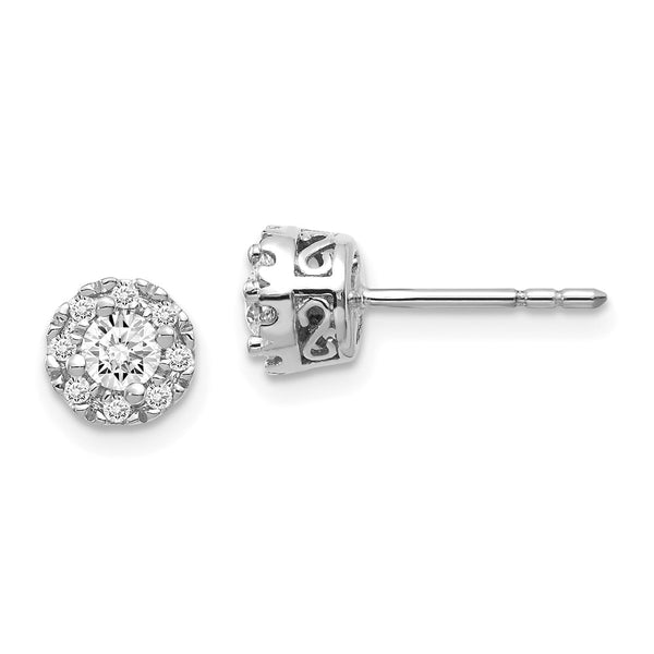 14k White Gold Diamond Semi-mount Stud Earrings-WBC-EM5485-010-WA