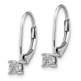 14k White Gold Diamond Cluster Leverback Earrings-WBC-EM5489-005-WA