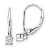 14k White Gold Diamond Cluster Leverback Earrings-WBC-EM5489-005-WA