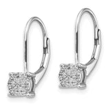 14k White Gold Diamond Cluster Leverback Earrings-WBC-EM5489-010-WA