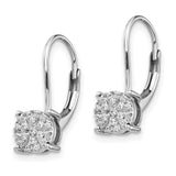 14k White Gold Diamond Cluster Leverback Earrings-WBC-EM5489-016-WA