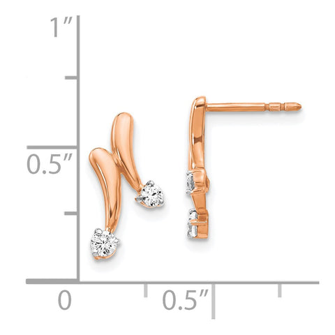 14k Rose Gold Diamond Earrings-WBC-EM5491-020-RA