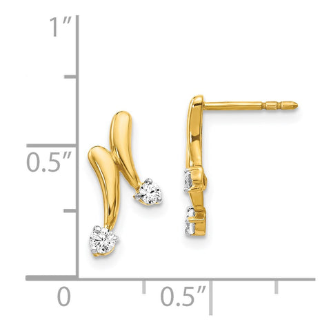 14k Yellow Gold Diamond Earrings-WBC-EM5491-020-YA