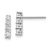 14k White Gold 4-stone Diamond Post Earrings-WBC-EM5496-050-WA