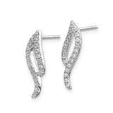 14k White Gold Diamond Wave Post Earrings-WBC-EM5499-025-WA