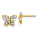 14k w/Rhodium Diamond Butterfly Post Earrings-WBC-EM5504-002-YA
