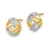 14k Diamond w/Rhodium Accents Round Post Earrings-WBC-EM5509-001-YA