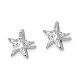 14k White Gold Diamond Star Shaped Earrings-WBC-EM5511-050-WA