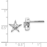 14k White Gold Diamond Star Shaped Earrings-WBC-EM5511-050-WA