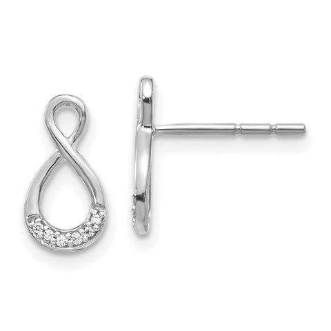 14k White Gold Diamond Twisted Post Earrings-WBC-EM5515-005-WA