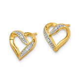 14k and Rhodium Marquise Diamond Heart Post Earrings-WBC-EM5519-002-YA
