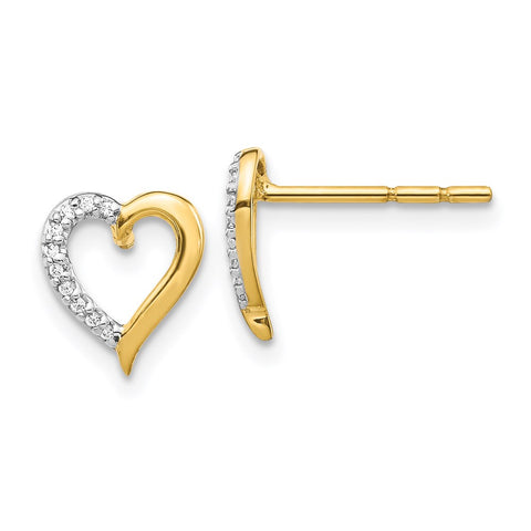 14k Diamond Heart Earrings-WBC-EM5521-005-YA