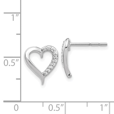 14k White Gold Diamond Heart Earrings-WBC-EM5521-010-WA