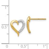 14k Gold Diamond Heart Post Earrings-WBC-EM5521-010-YA
