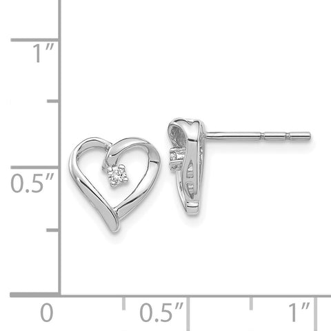14k White Gold AA Diamond Heart Earrings-WBC-EM5522-005-WA