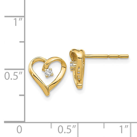 14k AA Diamond Heart Earrings-WBC-EM5522-005-YA
