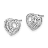 14k White Gold Diamond Heart Post Earrings-WBC-EM5526-020-WA