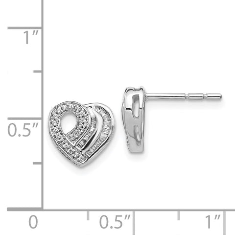 14k White Gold Diamond Heart Post Earrings-WBC-EM5526-020-WA