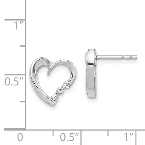14k White Gold Diamond Heart Post Earrings-WBC-EM5528-013-WA