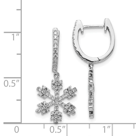 14k White Gold Diamond Snowflake Earrings-WBC-EM5538-050-WA