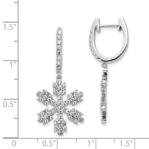 14k White Gold Diamond Snowflake Earrings-WBC-EM5538-100-WA