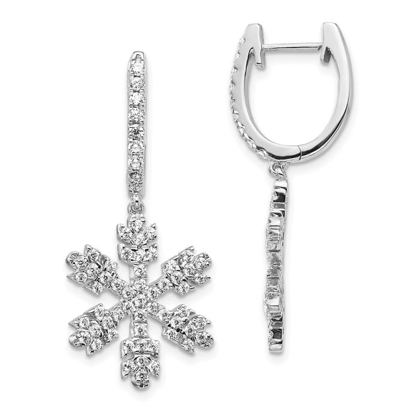 14k White Gold Diamond Snowflake Earrings-WBC-EM5538-100-WA