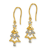 14k and Rhodium Diamond Christmas Tree Dangle Earrings-WBC-EM5541-002-YA