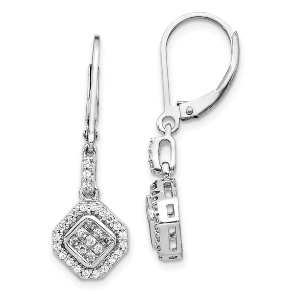 14k White Gold Diamond Leverback Earrings-WBC-EM5545-050-WA