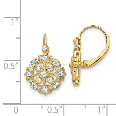 14k Diamond Leverback Earrings-WBC-EM5546-033-YA