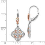 14k White Gold w/Rose Rhodium Diamond Leverback Earrings-WBC-EM5547-013-WA