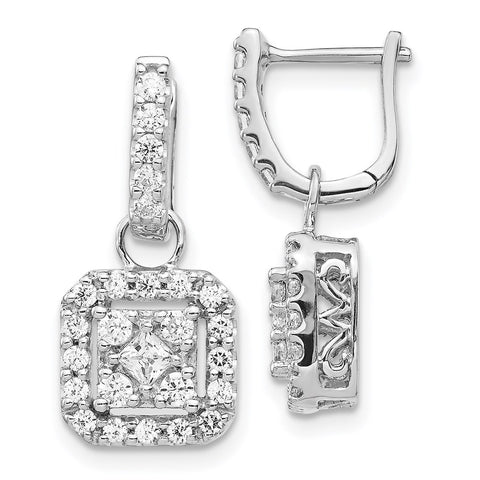 14k White Gold Diamond Hinged Earrings-WBC-EM5549-088-WA