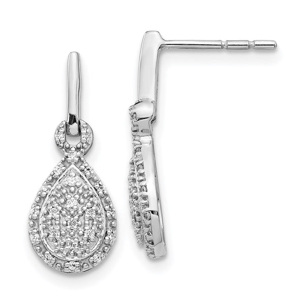 14k White Gold Diamond Teardrop Post Earrings-WBC-EM5554-016-WA