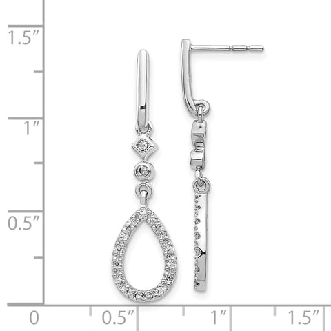 14k White Gold Diamond Teardrop Earrings-WBC-EM5558-025-WA