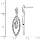 14k White Gold Diamond Dangle Post Earrings-WBC-EM5559-100-WA