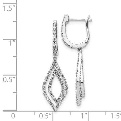 14k White Gold Diamond Teardrop Hinged Dangle Earrings-WBC-EM5562-050-WA