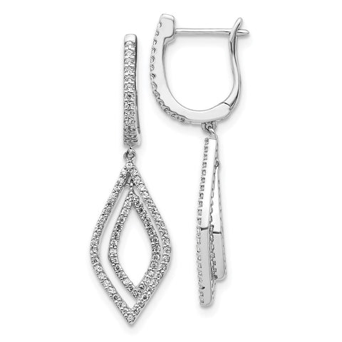 14k White Gold Diamond Teardrop Hinged Dangle Earrings-WBC-EM5562-050-WA