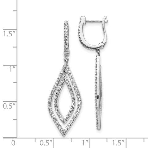 14k White Gold Diamond Teardrop Hinged Dangle Earrings-WBC-EM5562-075-WA