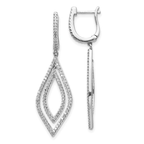 14k White Gold Diamond Teardrop Hinged Dangle Earrings-WBC-EM5562-075-WA