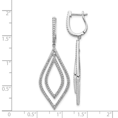 14k White Gold Diamond Teardrop Hinged Dangle Earrings-WBC-EM5562-110-WA