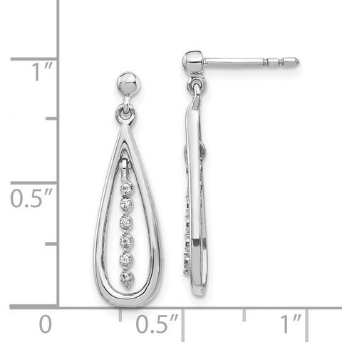 14k White Gold Diamond Teardrop Post Earrings-WBC-EM5563-004-WA