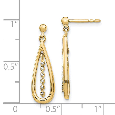 14k Diamond Teardrop Post Earrings-WBC-EM5563-004-YA