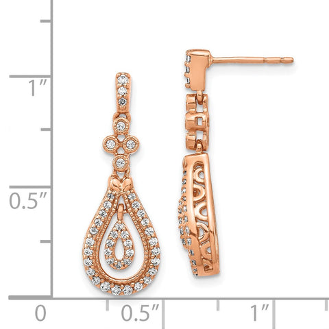 14k Rose Gold Polished Diamond Post Earrings-WBC-EM5566-040-RA