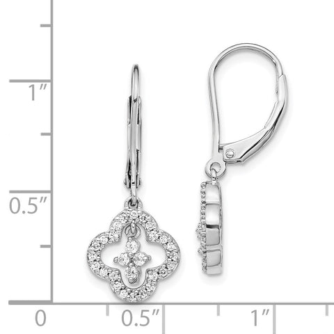 14k White Gold Diamond Leverback Earrings-WBC-EM5568-040-WA