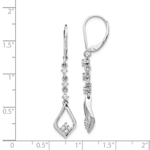 14k White Gold Diamond Leverback Dangle Earrings-WBC-EM5573-020-WA