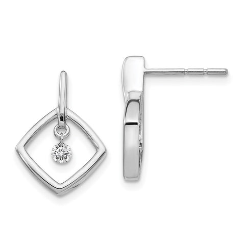 14k White Gold Diamond Post Earrings-WBC-EM5574-013-WA