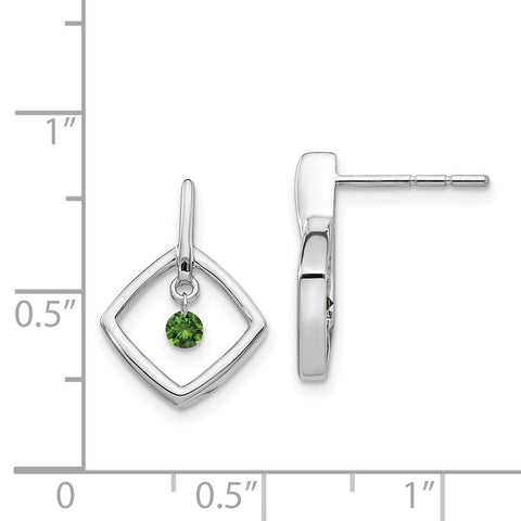 14k White Gold Green Diamond Earrings-WBC-EM5574-GD-013-WA