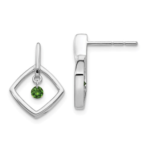 14k White Gold Green Diamond Earrings-WBC-EM5574-GD-013-WA