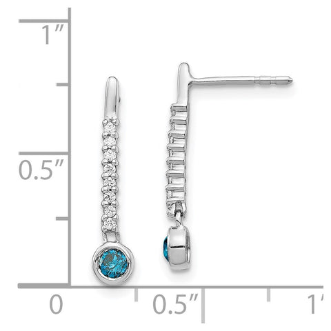 14k White Gold Blue/White Diamond Earrings-WBC-EM5577-BD-033-WA