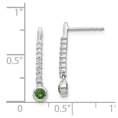 14k White Gold Green/White Diamond Earrings-WBC-EM5577-GD-033-WA