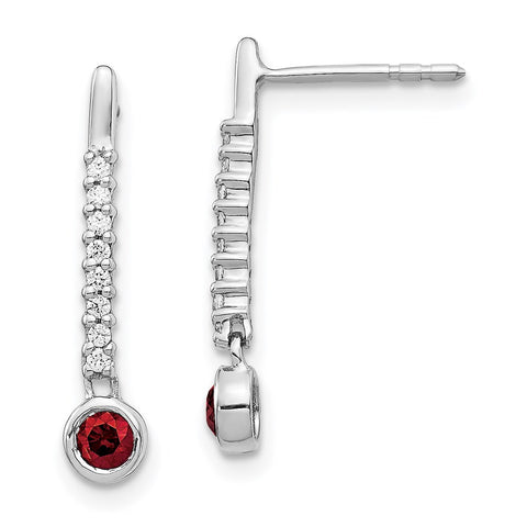 14k White Gold Red/White Diamond Earrings-WBC-EM5577-RD-033-WA